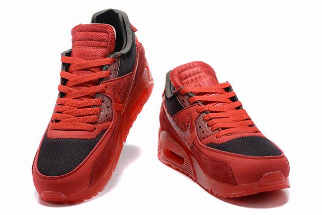 Nike Air Max 90 Off White Men's Shoes Red Black Orange